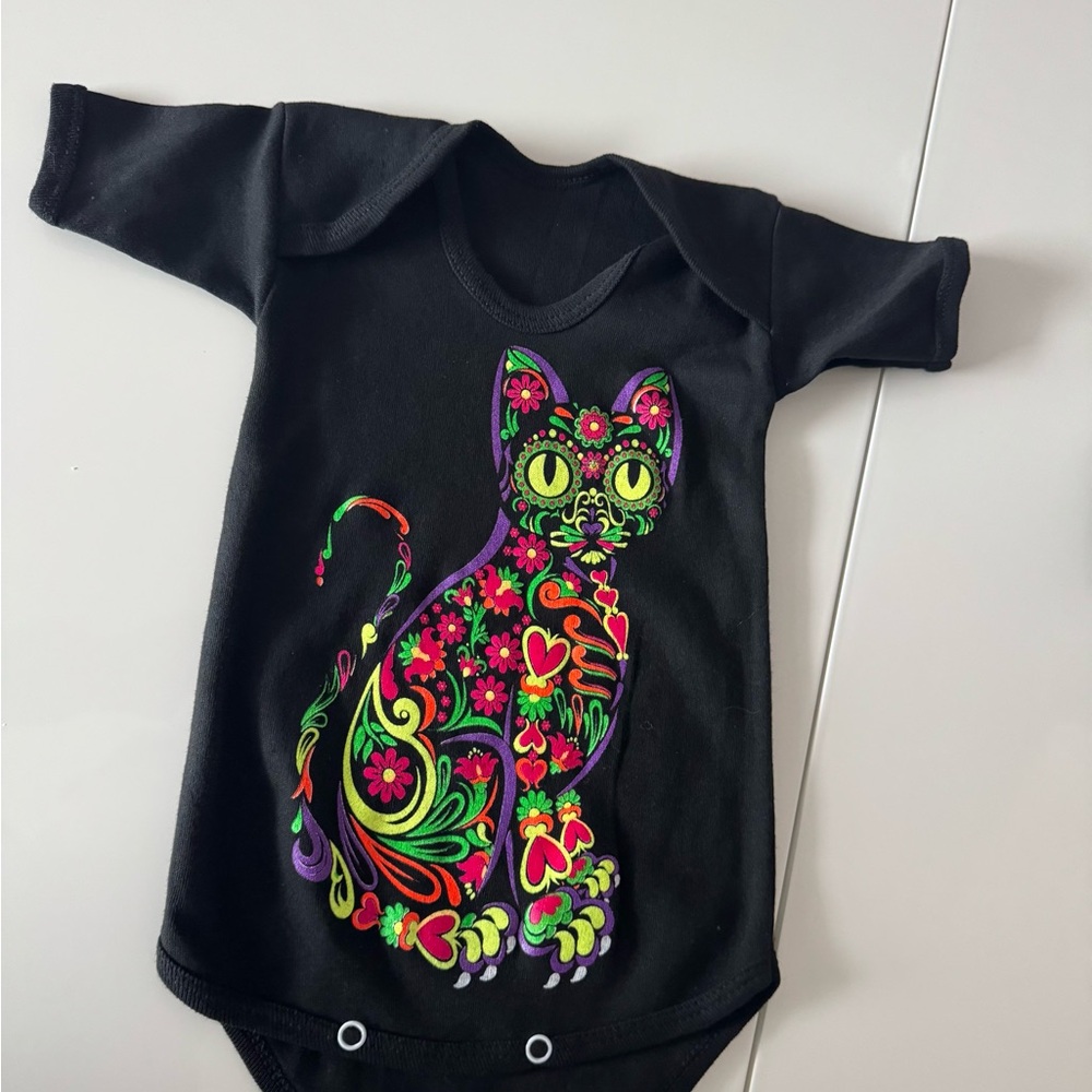 Colorful Cat Design Baby Onesie